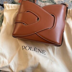 Polène Brown Leather Crossbody Bag